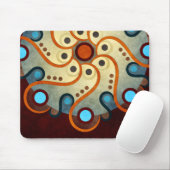 Blue Floral Abstrakt Vector Art Mousepad (Mit Mouse)