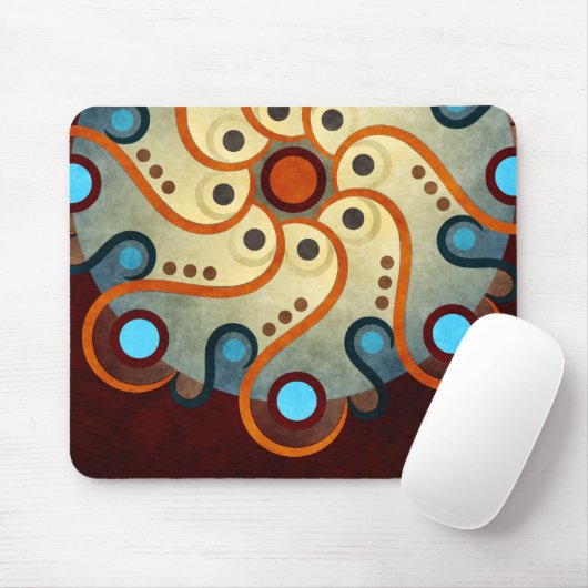 Blue Floral Abstrakt Vector Art Mousepad (Mit Mouse)