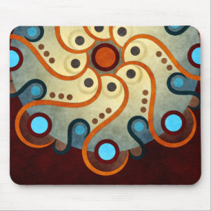 Blue Floral Abstrakt Vector Art Mousepad