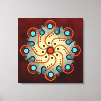 Blue Floral Abstrakt Vector Art Wrapped Canvas pr Leinwanddruck