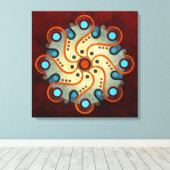 Blue Floral Abstrakt Vector Art Wrapped Canvas pr Leinwanddruck (Insitu (Holzboden))