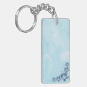 Blue Floral Acrylic Charm Schlüsselanhänger (Vorderseite links)