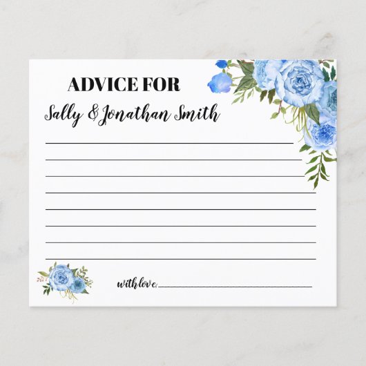 Blue Floral Advice for Mama & Vater Baby Showcard Flyer (Vorne)