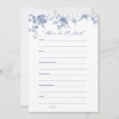 Blue Floral Advice for the Bride Cards Einladung (Vorderseite)