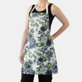 Blue Floral All-Over Print Apron Schürze (InSitu)