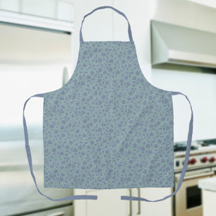 Blue Floral All-over Print Schürze