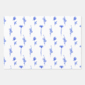 Blue Floral And Botanical Flowers Pattern Papers Geschenkpapier Set (Vorderseite 3)