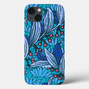 Blue Floral Antique Boho Moderne iPhone 13 Hülle