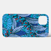 Blue Floral Antique Boho Moderne Case-Mate iPhone Hülle (Rückseite (Horizontal))