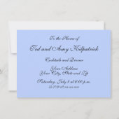 Blue Floral Antique Boho Moderne Einladung (Rückseite)