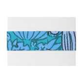 Blue Floral Antique Boho Moderne Einladungsbanderole (Rückseitenbeispiel)