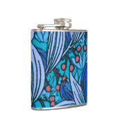 Blue Floral Antique Boho Moderne Flachmann (Rechts)