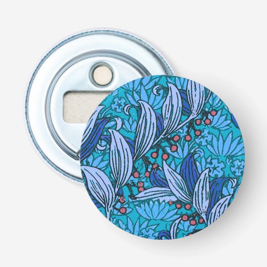 Blue Floral Antique Boho Moderne Flaschenöffner (Vorderseite)