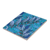 Blue Floral Antique Boho Moderne Fliese (Seite)