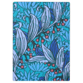 Blue Floral Antique Boho Moderne Klemmbrett (Rückseite)