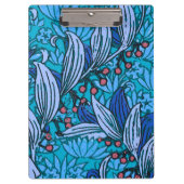 Blue Floral Antique Boho Moderne Klemmbrett (Vorderseite)