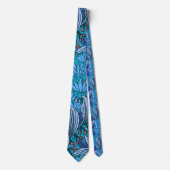 Blue Floral Antique Boho Moderne Krawatte (Vorderseite)