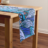 Blue Floral Antique Boho Moderne Kurzer Tischläufer (Beispiel)