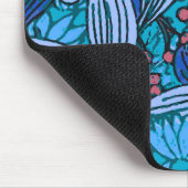 Blue Floral Antique Boho Moderne Mousepad (Ecke)