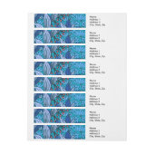 Blue Floral Antique Boho Moderne Rundum-Adressaufkleber (Bogen)