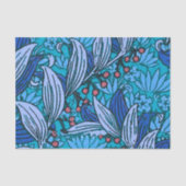 Blue Floral Antique Boho Moderne Seidenpapier (Vorderseite)