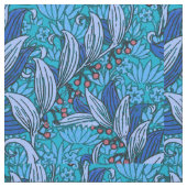 Blue Floral Antique Boho Moderne Stoff (Nahaufnahme)