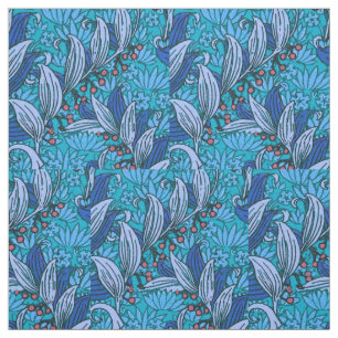Blue Floral Antique Boho Moderne Stoff