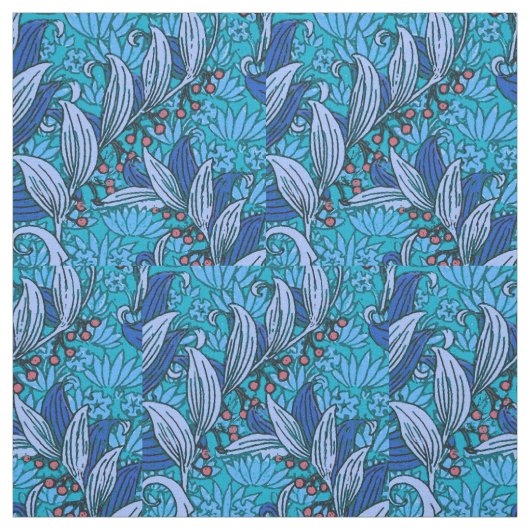 Blue Floral Antique Boho Moderne Stoff (Muster)