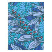 Blue Floral Antique Boho Moderne Tischdecke (Vorderseite)