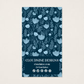 Blue Floral Arch Earring Juwelier Display Card (Rückseite)