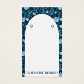 Blue Floral Arch Earring Juwelier Display Card (Vorderseite)