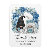 Blue Floral Arch Gnome Wedding Dankeschön Karte Magnet (Vertikal)