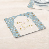 Blue Floral Arch Indian Wedding Rechteckiger Pappuntersetzer (angewinkelt)