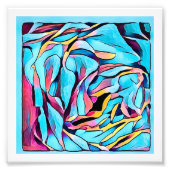 Blue Floral Art Print Fotodruck (Vorne)