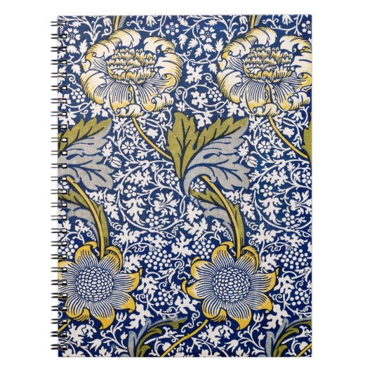 Blue Floral Artist Design William Morris Notebook Notizblock (Vorderseite)