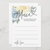 Blue Floral Baby Boy Duschberatung Game Card Einladung (Vorne/Hinten)