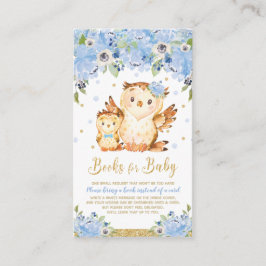 Blue Floral Baby Dusche Bringen Sie ein Buch Begleitkarte
