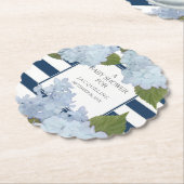 Blue Floral Baby Dusche Navy n White Stripes Untersetzer (angewinkelt)