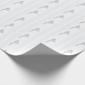 Blue Floral Baby Dusche Packpapier (Ecke)