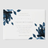 Blue Floral Baby Dusche Pergament Einladungen (Vorderseite)