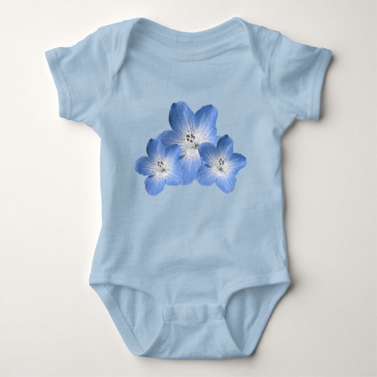 Blue Floral Baby Girl Bodysuit Baby Strampler (Vorderseite)
