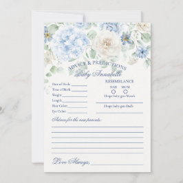 Blue Floral Baby in Bloom Advice for Baby Card Einladung