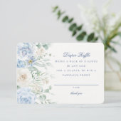 Blue Floral Baby in Bloom Diaper Raffcard Begleitkarte (Stehend Vorderseite)