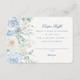Blue Floral Baby in Bloom Diaper Raffcard Begleitkarte