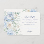 Blue Floral Baby in Bloom Diaper Raffcard Begleitkarte (Vorne/Hinten)