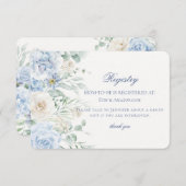 Blue Floral Baby in Bloom Hydrangea Baby Registry Begleitkarte (Vorne/Hinten)
