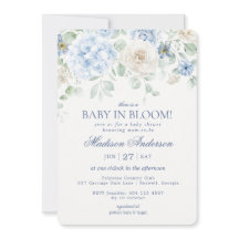 Blue Floral Baby in Bloom Hydrangea Babydusche