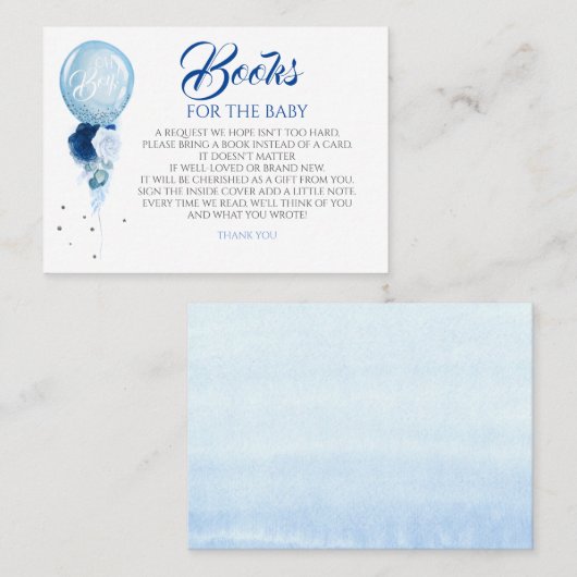 Blue Floral Baby Shooter Books for Baby Visitenkarte (Vorne/Hinten)