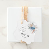 Blue Floral Baby Shower Boy Spanisch Geschenkanhänger (Beispiel)