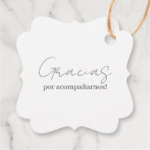 Blue Floral Baby Shower Boy Spanisch Geschenkanhänger (Rückseite)